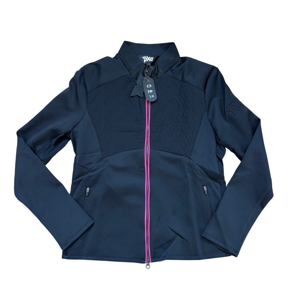 NWT PXG Women’s X Panel Jacket Black Pink Luxury Golfwear M $275 MSRP - Picture 1 of 4